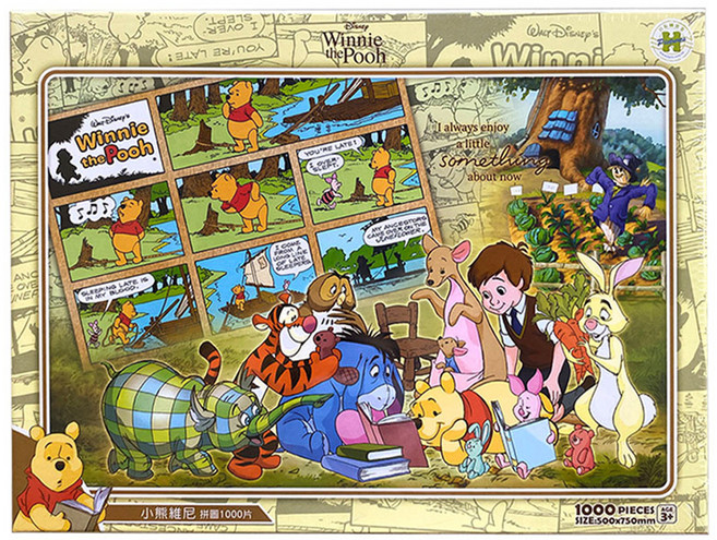 HUNDRED PICTURES 百耘圖 拼圖 1000片 500x750mm, 小熊維尼 多色, 1盒