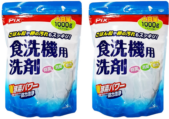 Lion Chemical 獅子化學 Pix W酵素 洗碗機用洗劑, 1kg, 2包