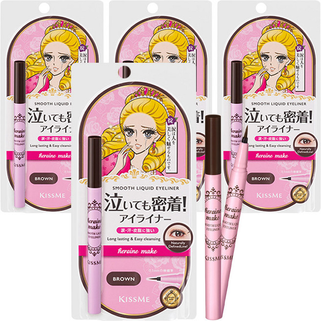 히로인메이크 스무스 리퀴드 아이라이너 N 0.4ml, 브라운, 4개
