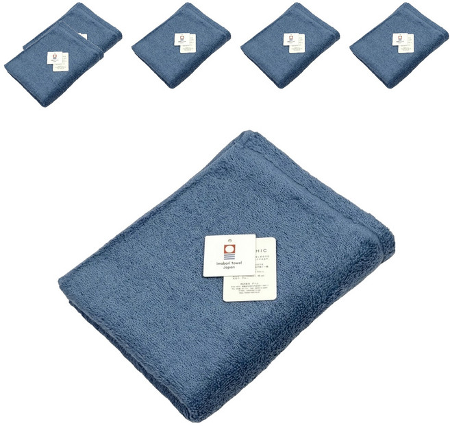 imabari towel 今治毛巾 ORIM QULACHIC 棉紗 85 x 32cm, 湖水藍, 6條