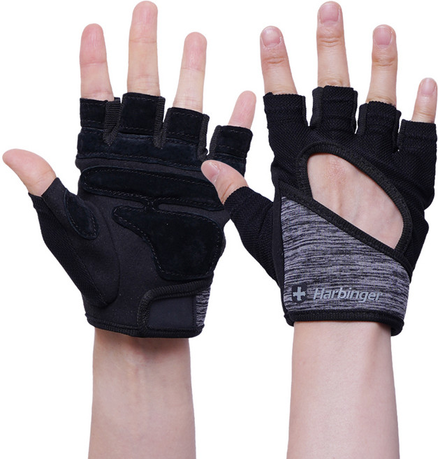 하빈져 플렉스핏 글러브 여성용 헬스 장갑 양손세트, 블랙