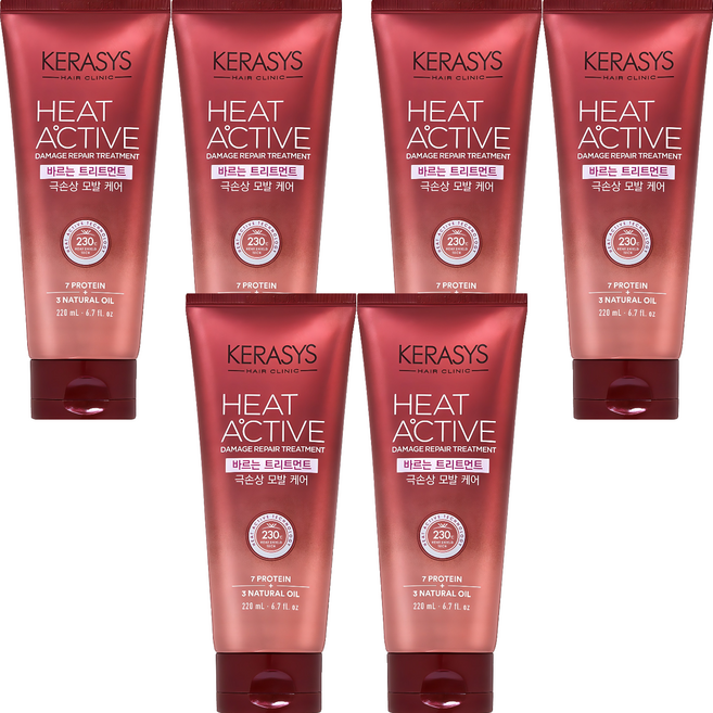 케라시스 히트 액티브 극손상 헤어 바르는 트리트먼트, 220ml, 6개