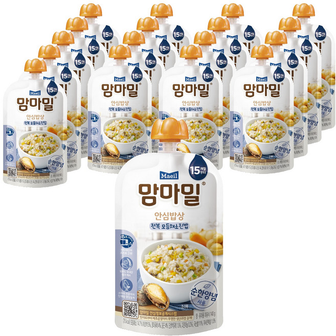 Mammameal 安心餐桌調理包副食品, 鮑魚綜合蔬菜紫米飯, 140g, 18個