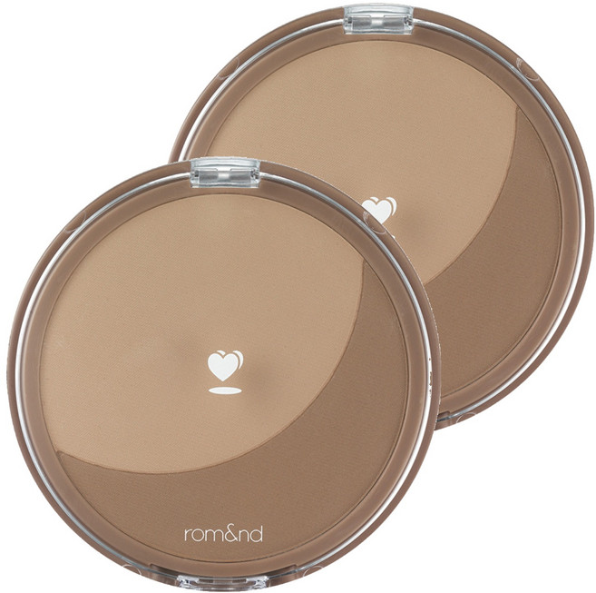 rom&nd 台灣公司貨 勝過容顏修容粉 9.5g, 02 Walnut Grain 核桃粒, 2個