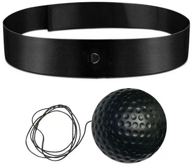 정상아이앤 복싱 펀치 연습용 복싱볼 초보자용 + 벨크로 밴딩 세트, 블랙, 1세트