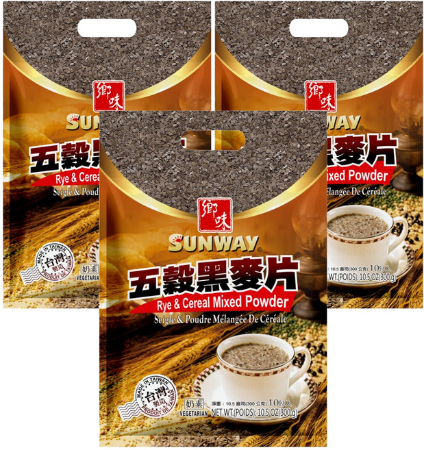 SUNWAY 鄉味 五穀黑麥片 10包, 300g, 3袋