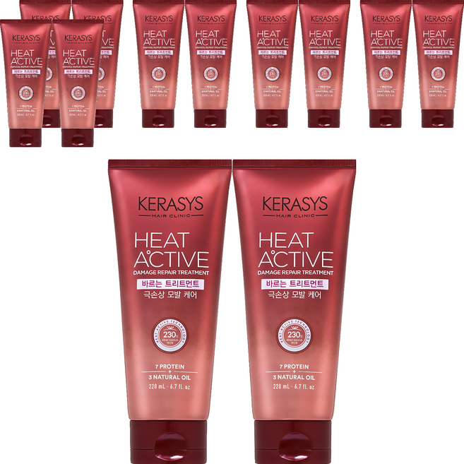 케라시스 히트 액티브 극손상 헤어 바르는 트리트먼트, 220ml, 12개
