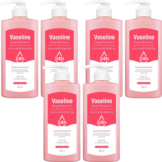 시투와이 바세린 24h 딥 모이스춰 핸드앤네일 크림, 500ml, 6개