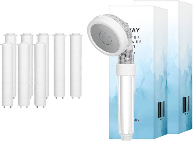 해피달링 3WAY 필터 샤워기 + 필터 4p 세트, 2개, 혼합색상