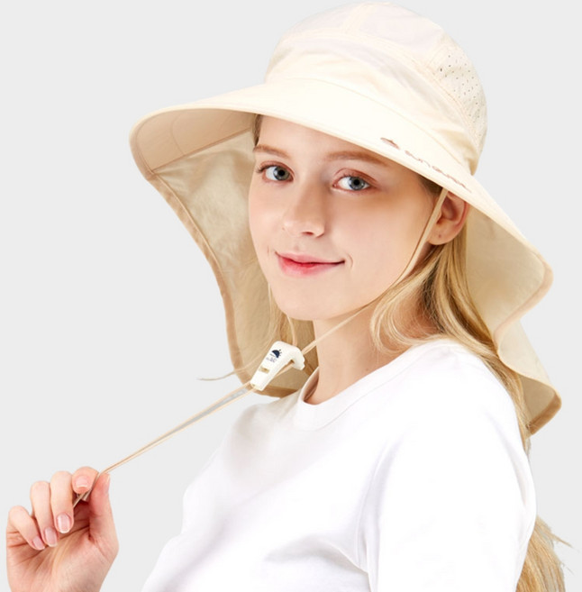 썬글레이드 성인용 UV 와이드 아쿠아 플랩캡, 베이지, 1개