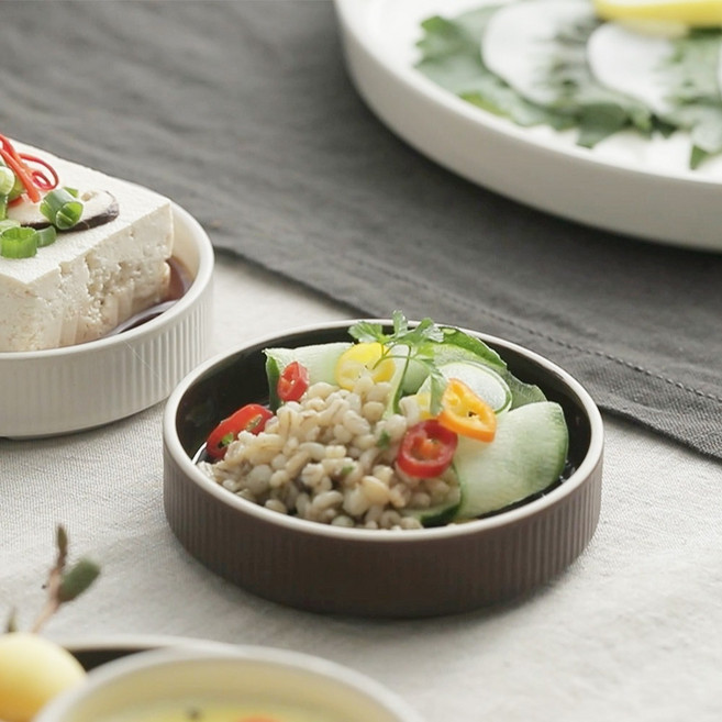 윤도자기 메종오브제 차곡 찬기 소, 딥브라운, 1개