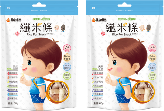 玉山碾米 纖米條, 綜合口味, 60g, 2包