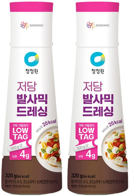 청정원 저당 발사믹 드레싱, 320g, 2개