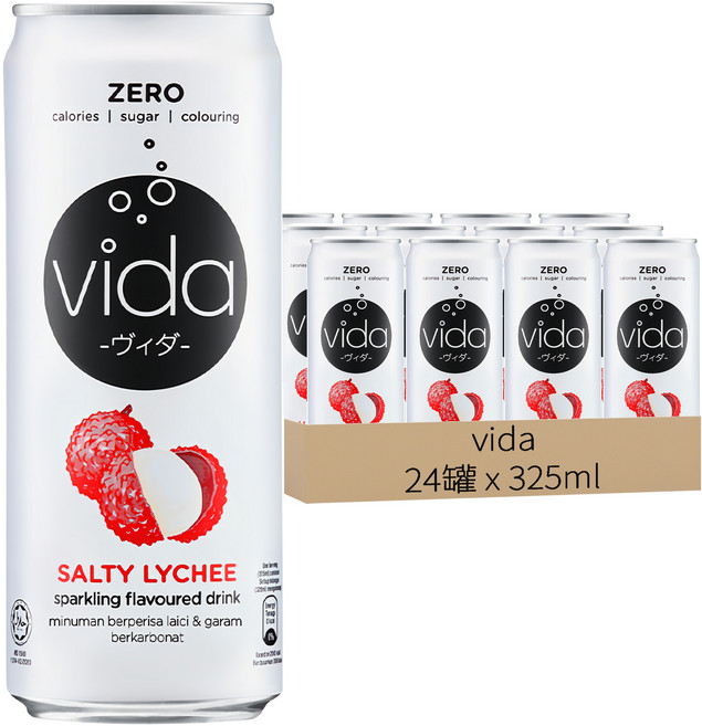 vida 氣泡飲 鹹荔枝味, 325ml, 24罐