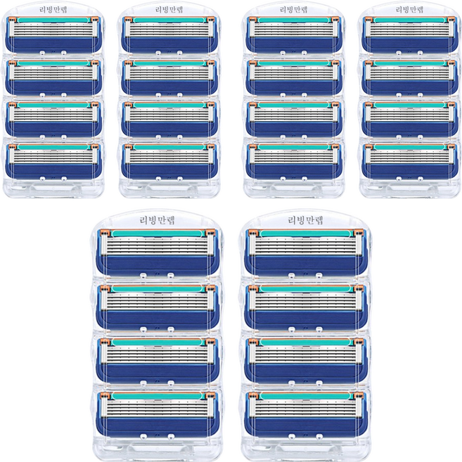 리빙만렙 퓨전 매뉴얼 호환용 면도날, 4개입, 6개