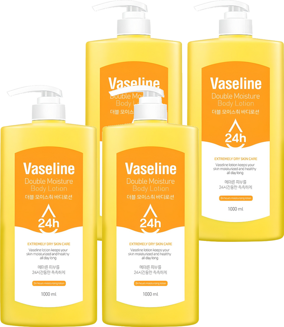 시투와이 바세린 24h 더블 모이스춰 바디로션, 1L, 4개