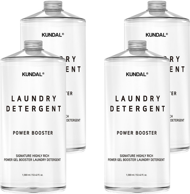쿤달 시그니처 초고농축 파워 겔 부스터 세탁세제 본품, 1.58L, 4개