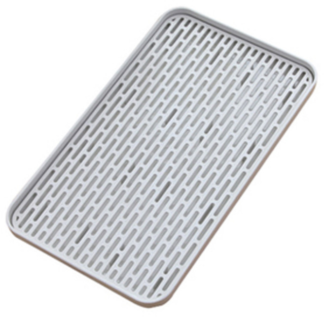 생활살림 물빠짐 식기 건조 배수 트레이, 1단, 그레이화이트, 1개