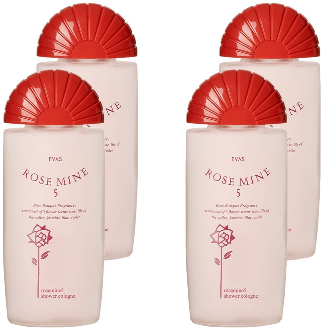 로즈마인 5 샤워코롱 로즈부케향, 185ml, 4개