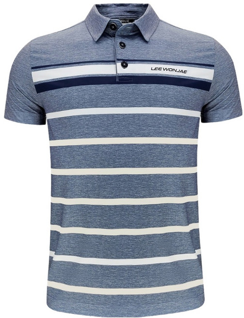 이원재골프 남성용 FU 스트라이프 배색 냉감 카라셔츠 CTM4LW2014