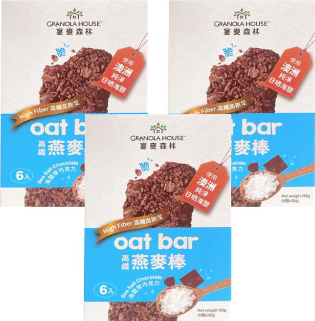 GRANOLA HOUSE 宴麥森林 燕麥棒 海鹽厚巧克力 6入, 192g, 3盒