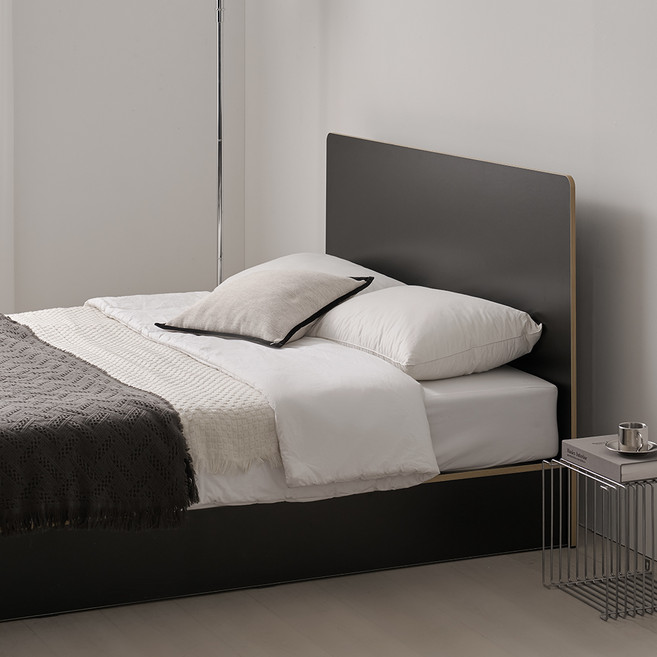 웰퍼니쳐 레포 헤드 3단 수납형 침대프레임 단품 방문설치, 블랙 리프