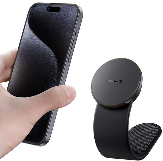 베이스어스 C02 Pro 시리즈 맥세이프 차량용 15W 무선충전 핸드폰 거치대, 클러스터블랙, BS-CMO19