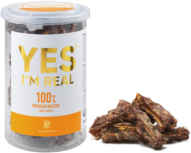 골드로니 강아지 예스아임리얼 저온건조 간식, 오리목뼈 맛, 140g, 1개