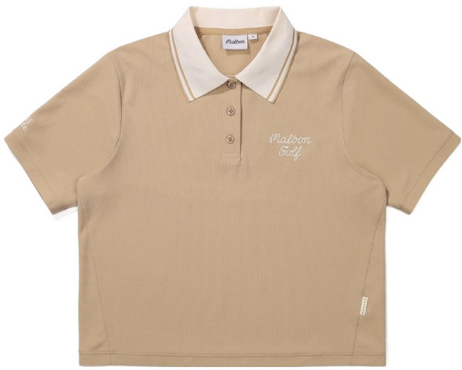 말본 여성용 버킷 크롭 기장 카라 티셔츠