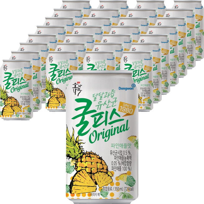동원 쿨피스 파인애플, 350ml, 48개