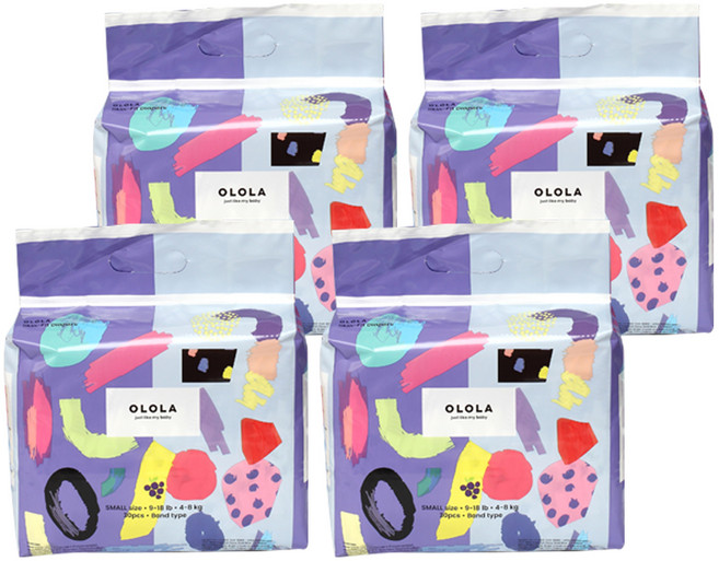 OLOLA 스킨핏 밴드형 기저귀, 소형(S), 120매