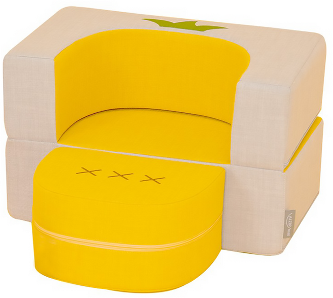 Alzip Mat 蔬果造型兒童小沙發, 鳳梨 黃色