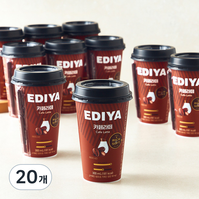 이디야 카페라떼 10개입, 20개, 300ml