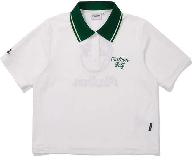 말본 여성용 버킷 크롭 기장 카라 티셔츠