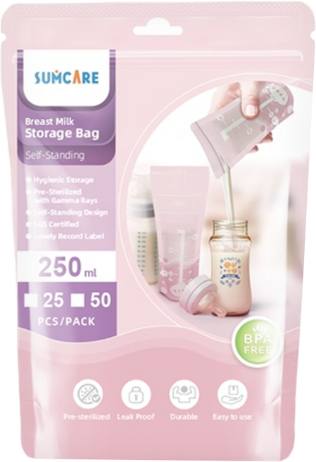 SUMCARE 母乳冷凍袋 250ml, 25入, 1包