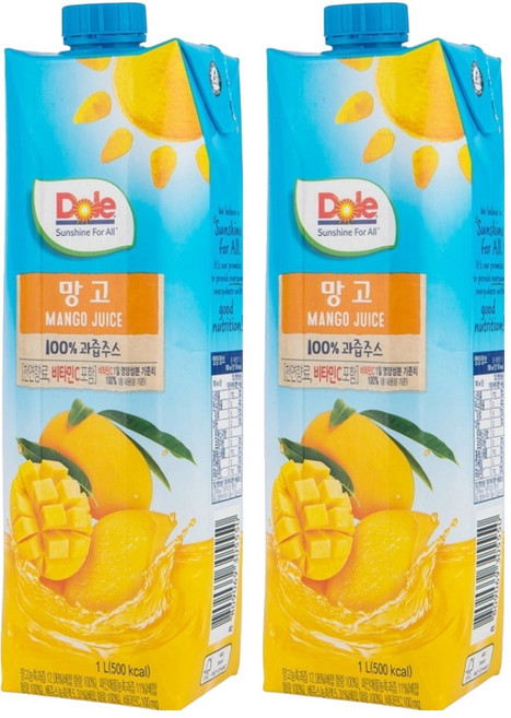 돌 망고 주스 1000ml, 1L, 2개