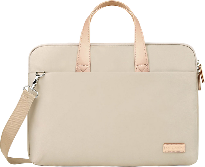 ADDEDIT 中性款氣囊減震筆電包 米色 15.6吋 手提/單肩式, 1個