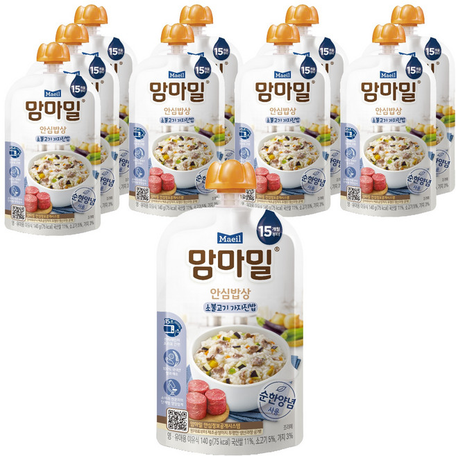 맘마밀 안심밥상 레토르트이유식, 소불고기 가지진밥, 140g, 10개