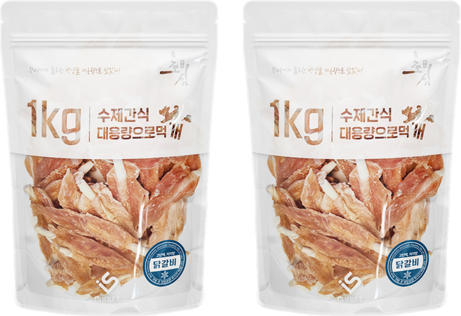 초심 대용량으로 먹개 수제 건조간식, 2개, 1kg, 닭갈비