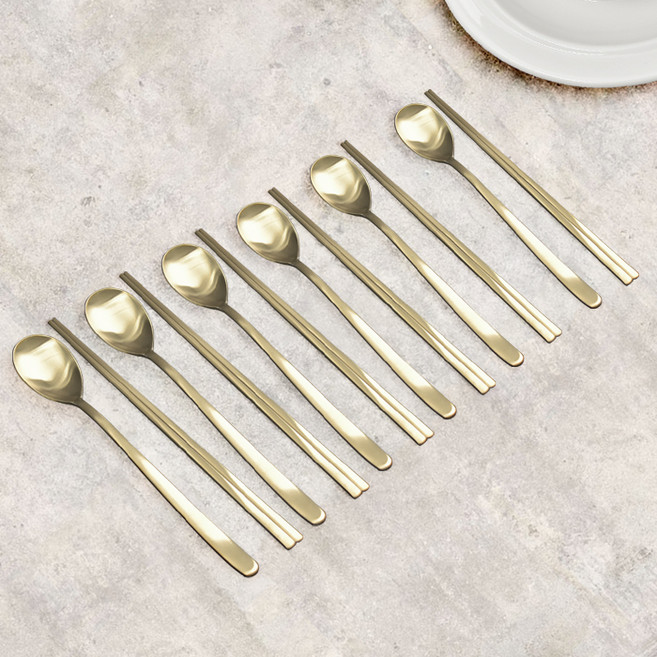 윌리브 국산 스텐 로이스 수저세트, 숟가락 + 젓가락, 6세트