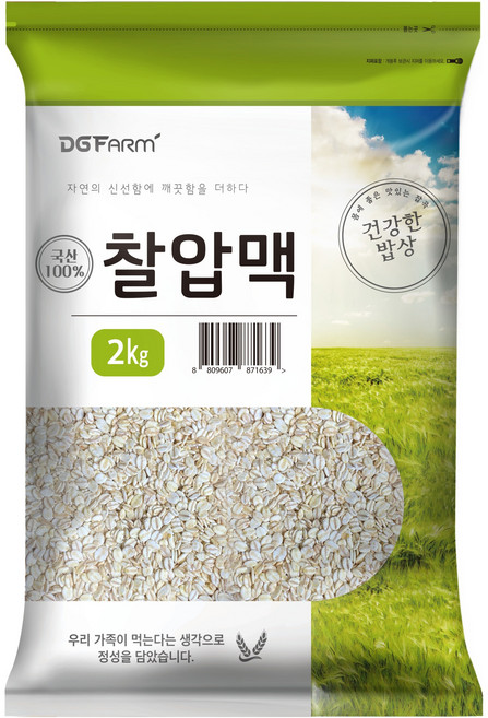대구농산 건강한밥상 국산 찰압맥, 2kg, 1개
