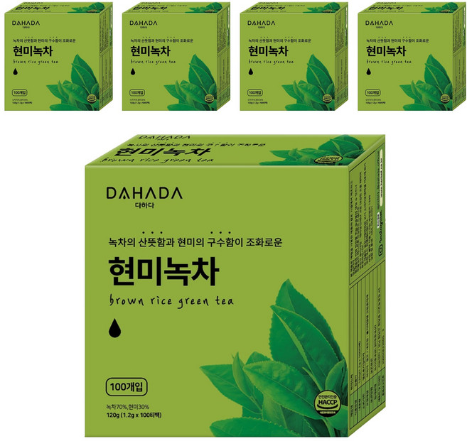 다하다 현미녹차, 1.2g, 100개입, 5개