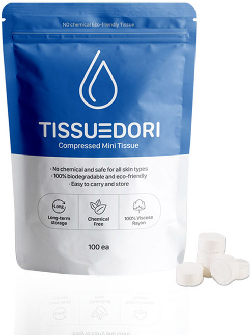 티슈도리 압축 미니 티슈, 1개