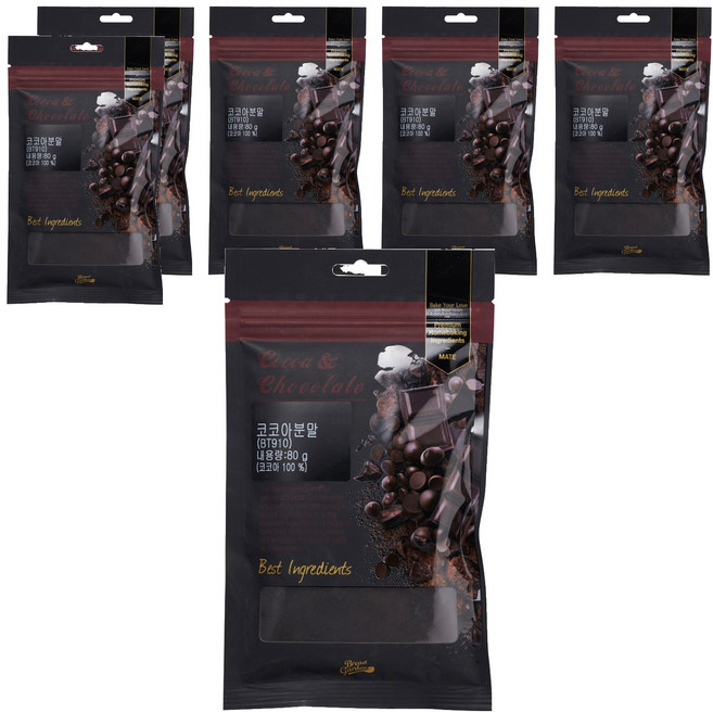 브레드가든 블랙 코코아 파우더, 80g, 6개