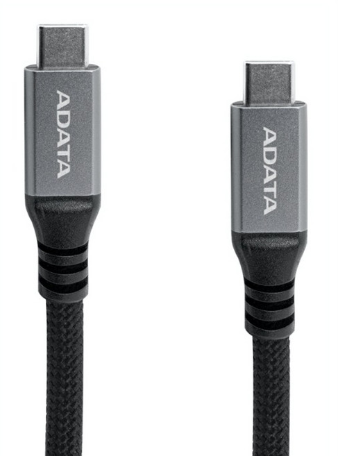 ADATA 威剛 磁吸收納 Type-C-Type-C編織充電線 100W 10Gbps 支援i15/i16/Android/Switch/筆電快充, 黑色, 1個, 1m
