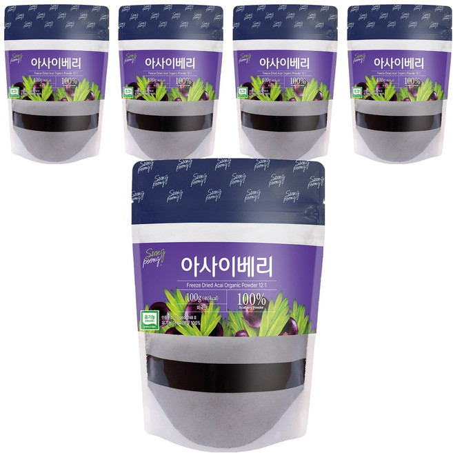 성풍양행 유기농 동결건조 아사이베리 분말, 100g, 5개
