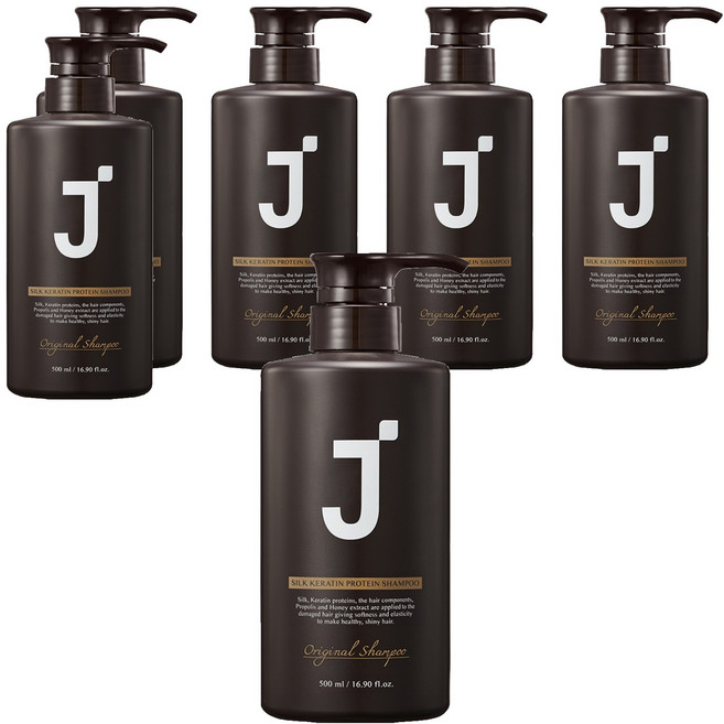 제이숲 실크 케라틴 단백질 샴푸, 500ml, 6개