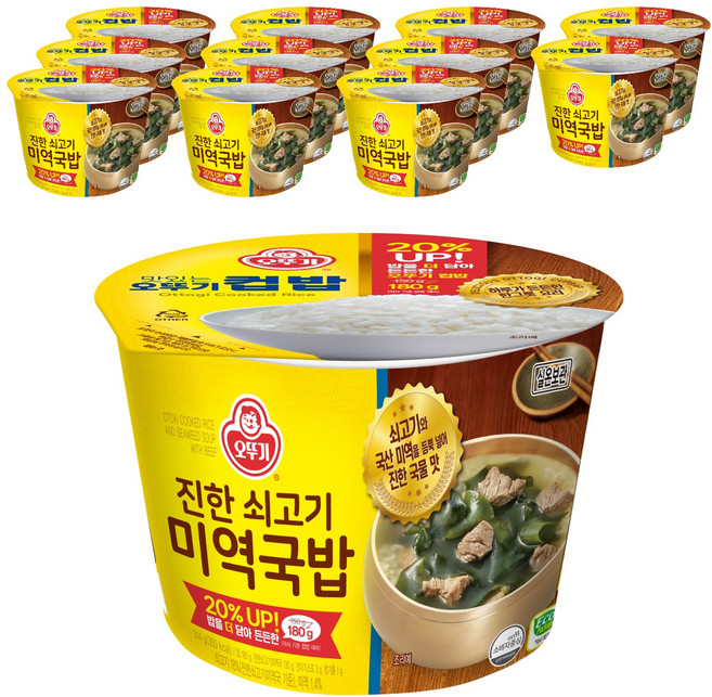 오뚜기 진한 쇠고기 미역국밥 컵밥, 314g, 12개