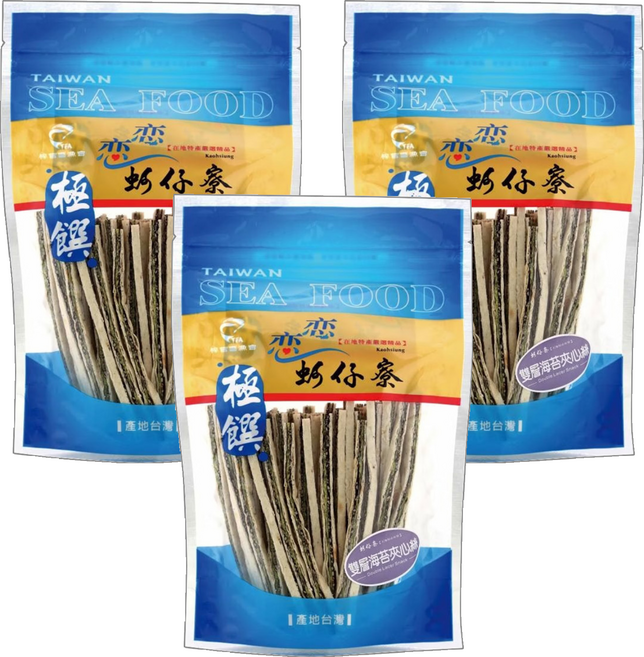 戀戀蚵仔寮 梓官區漁會 海苔夾心絲, 130g, 3包