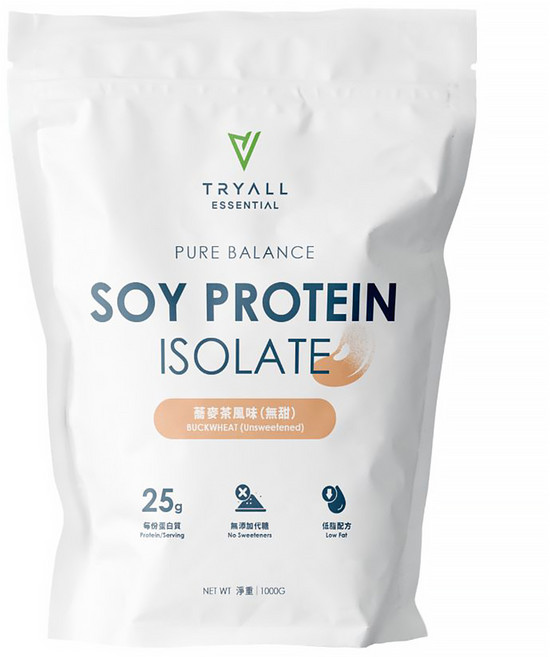 TRYALL Essential Pure Balance 極粹大豆植物蛋白 蕎麥茶風味, 1kg, 1個